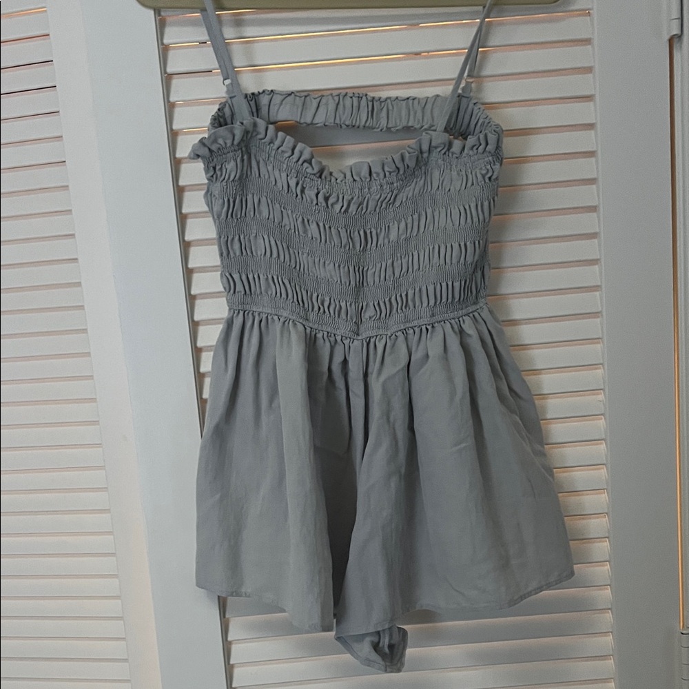 Blue Smocked Romper
